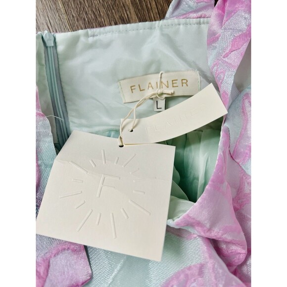 Wolf & Badger Baby Doll Pink Floral Embossed Sz S Coquette Fairy Bow Puff Dress - Picture 5 of 8